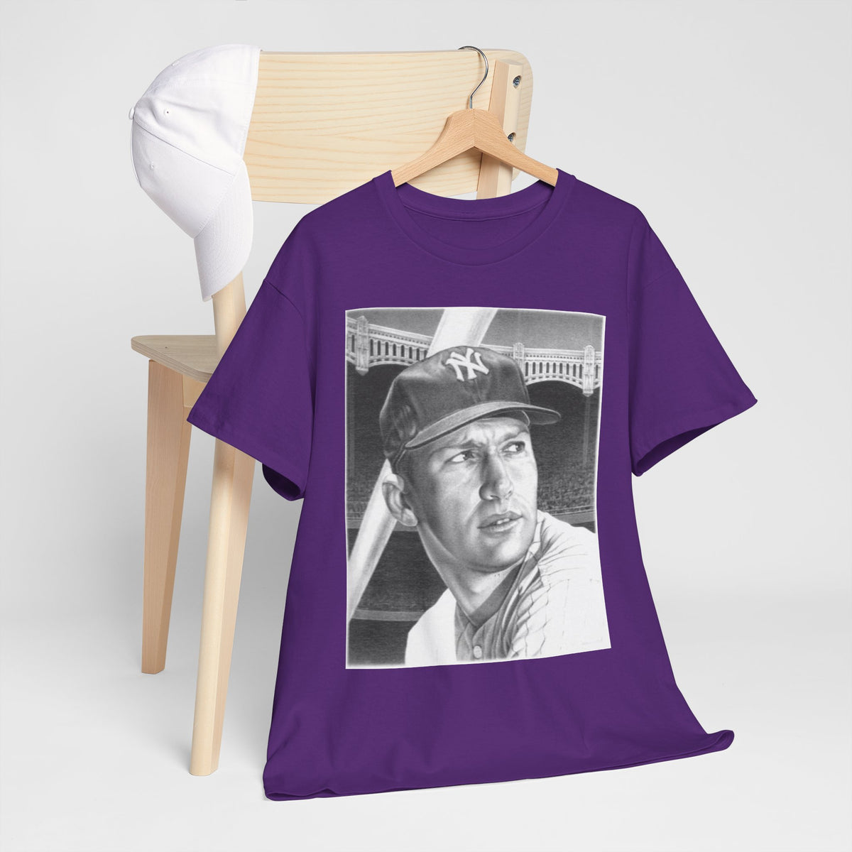 Vintage Baseball Portrait T-Shirt – Classic Retro Player Tee