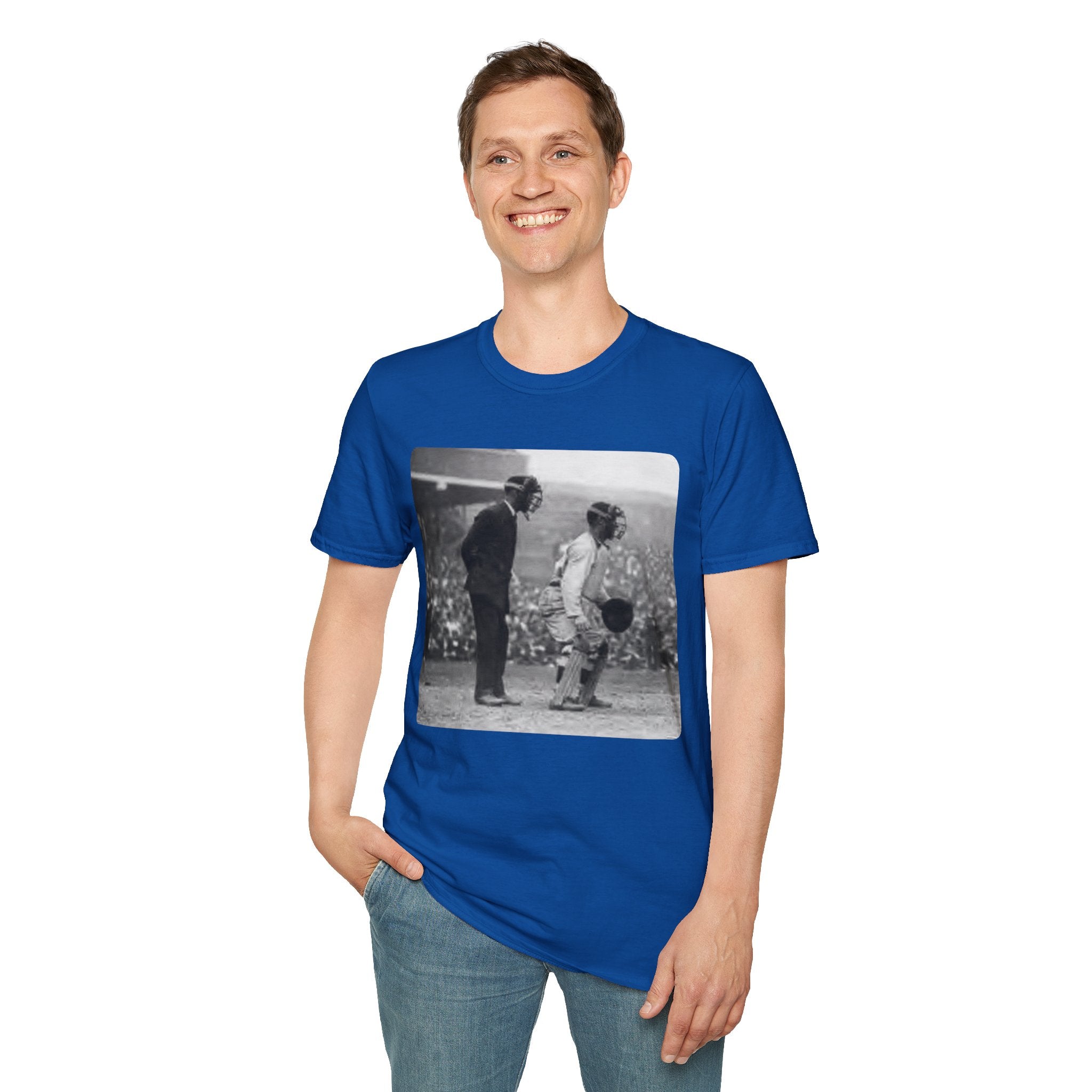 Vintage Baseball Umpire and Batter Photo T-Shirt