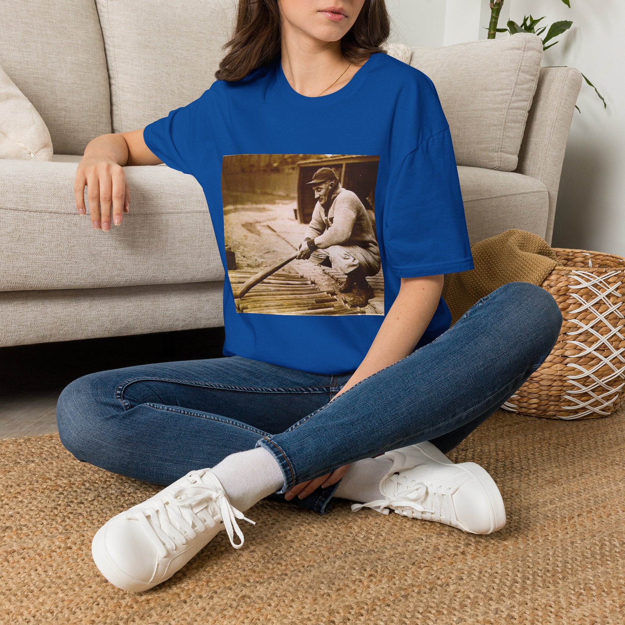 Vintage Fisherman Photo T-Shirt
