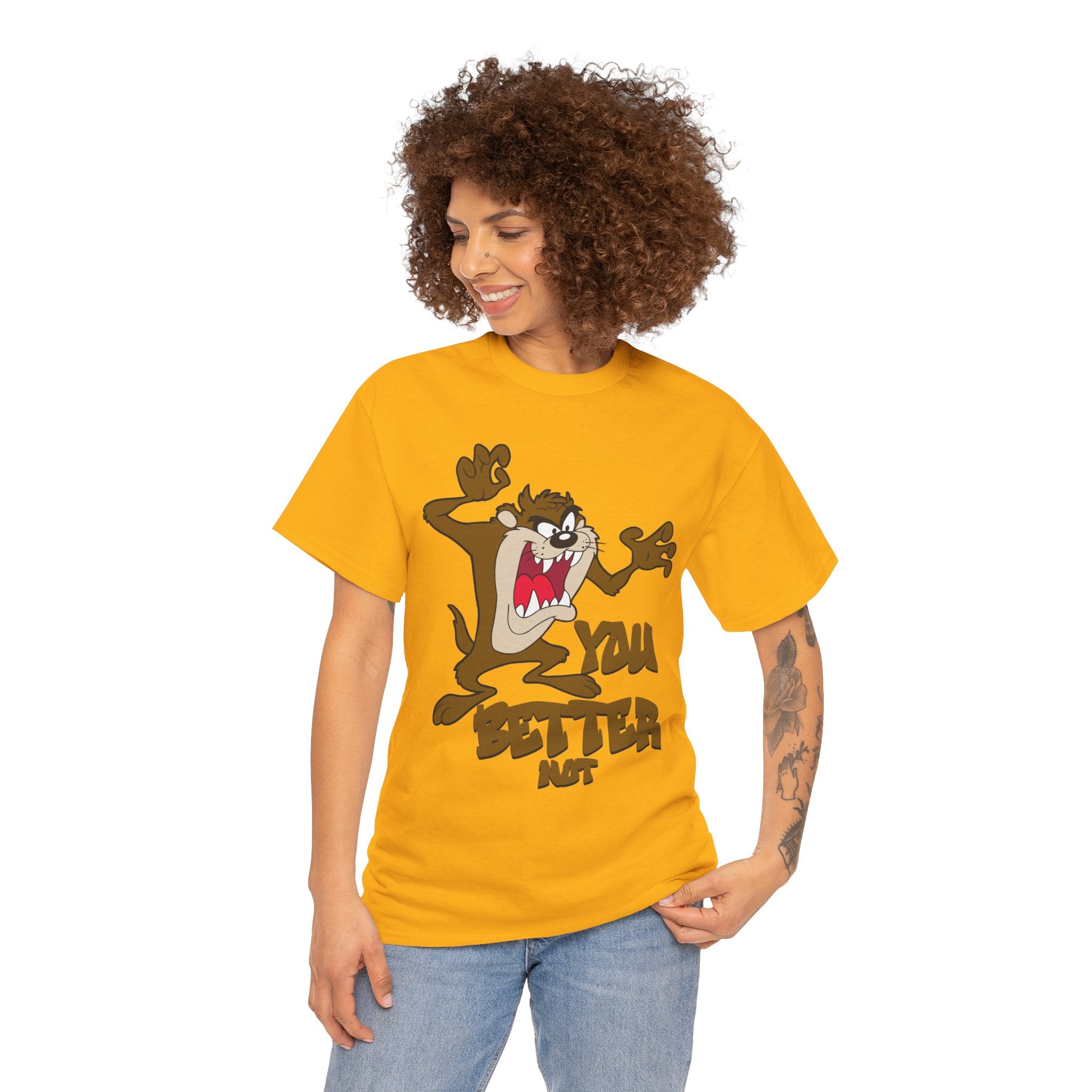Cartoon Tasmanian Devil "You Better Not" Graphic Tee