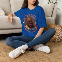 T-Shirt — "Bluto's Roller" Vintage Cartoon Portrait Tee (Rink & Slushies)