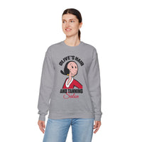Olive's Hair & Tanning Salon Sweatshirt — Funny Retro Parody Graphic