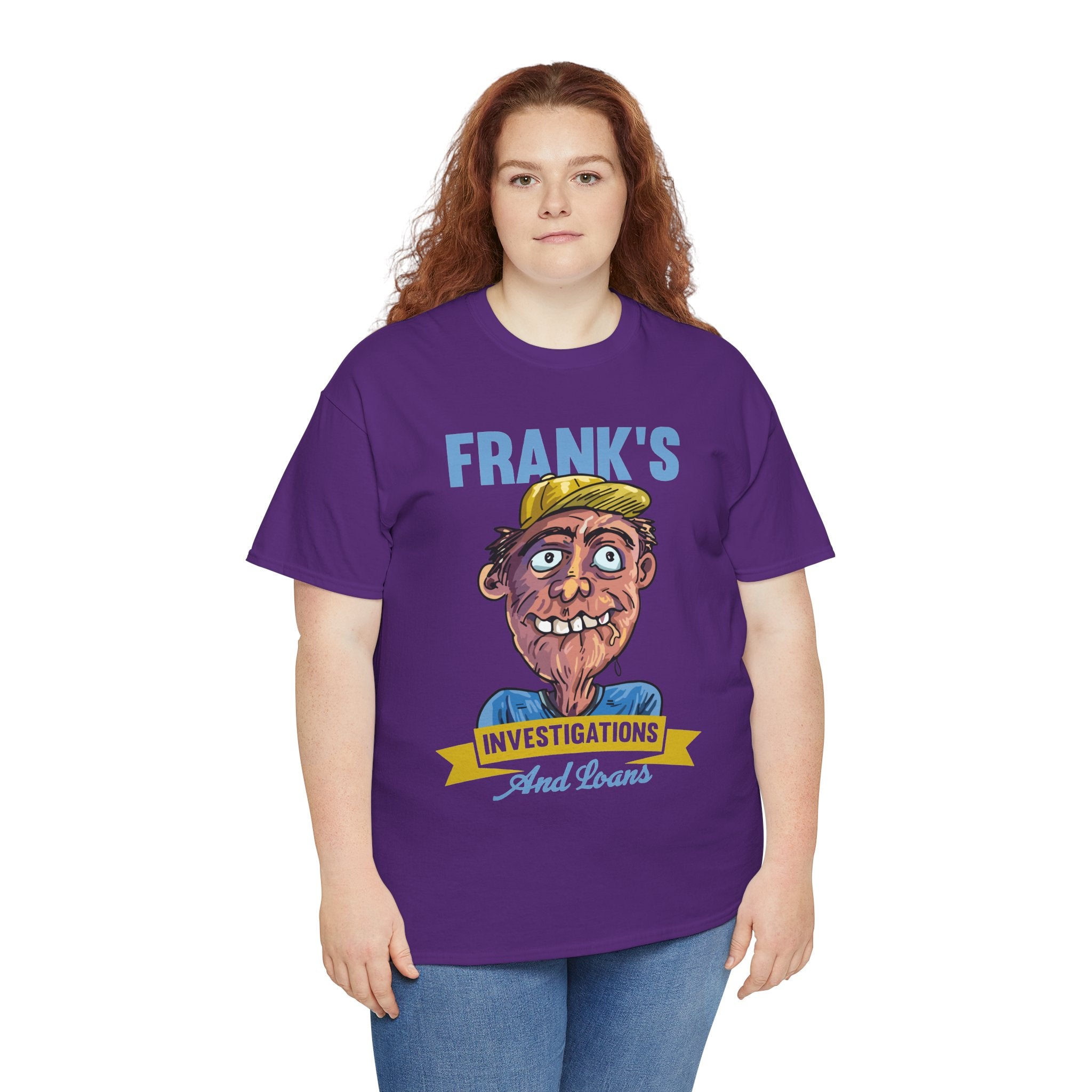 Frank's Investigations and Loans Funny Retro Character Vintage Humor Graphic T- Shirt