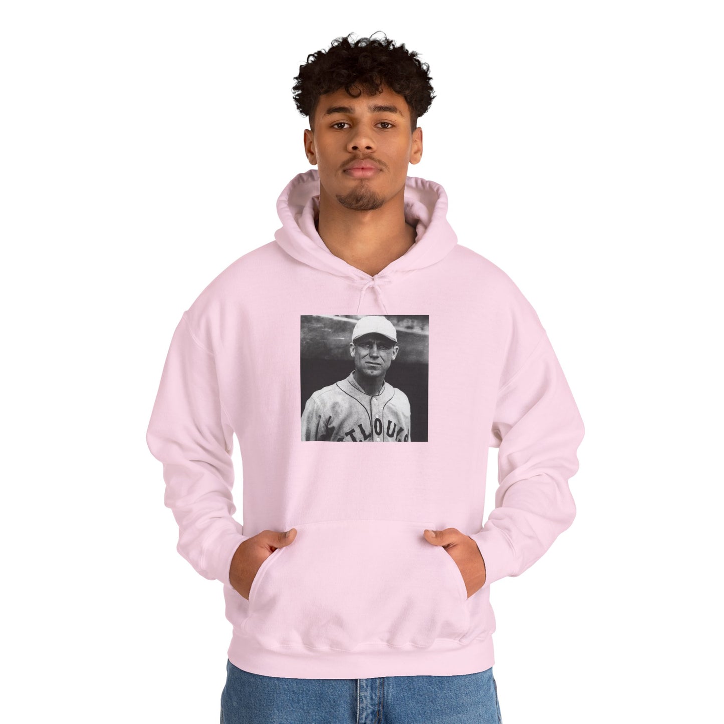 Vintage Baseball Player Hoodie — Classic Sports Graphic Pullover
