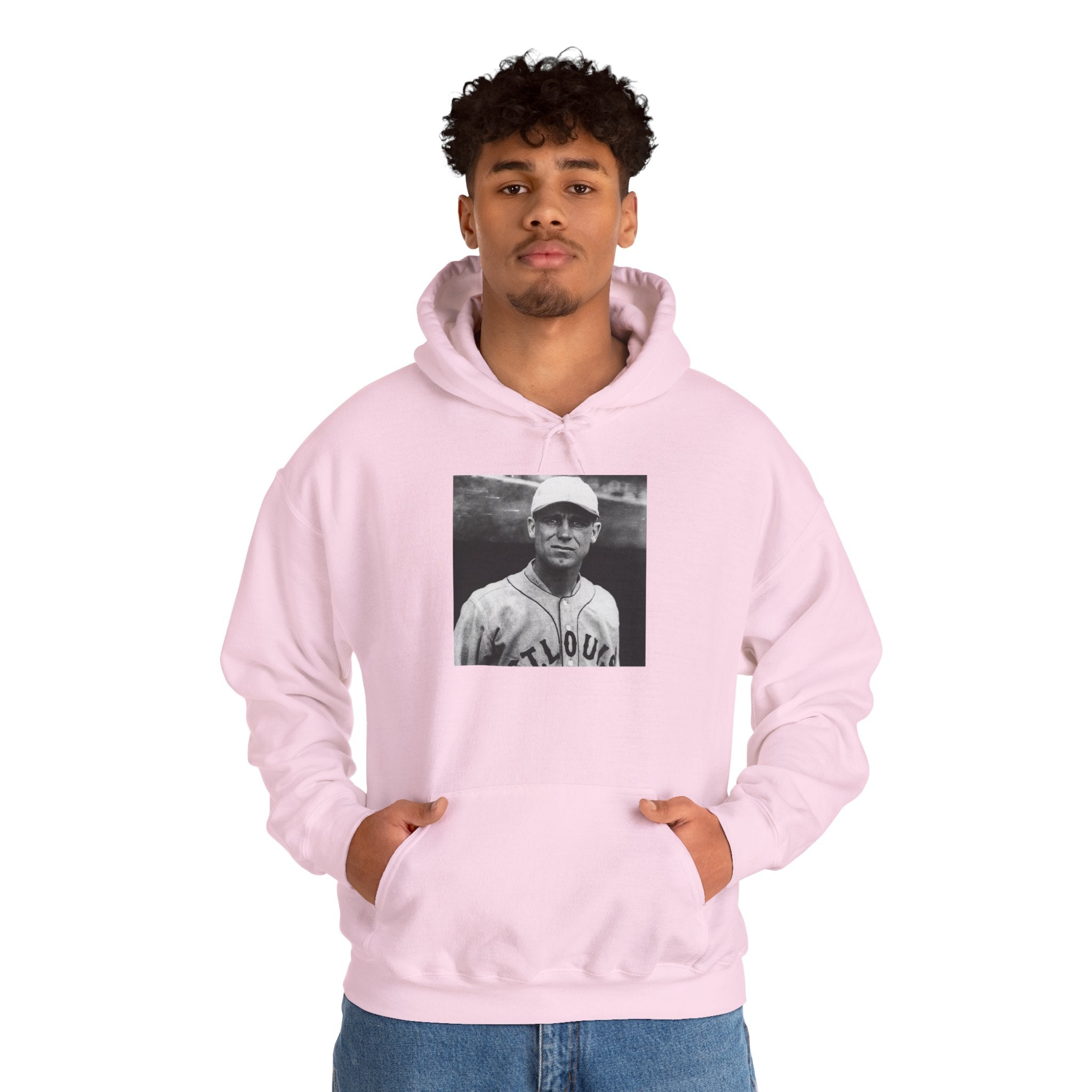 Vintage Baseball Player Hoodie — Classic Sports Graphic Pullover