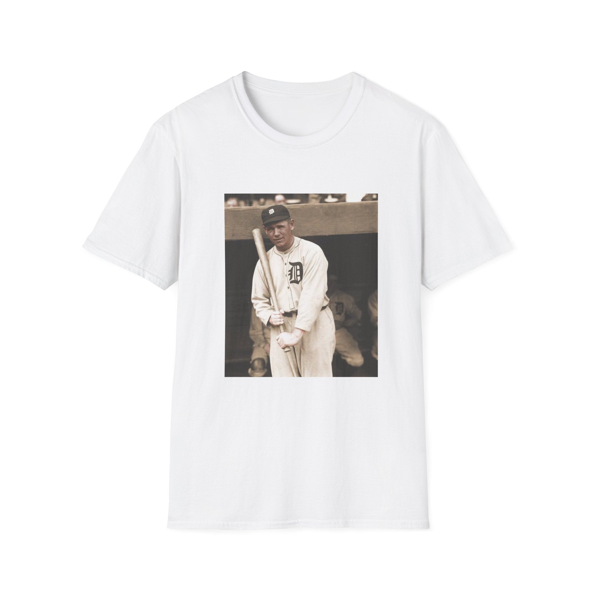 Vintage Baseball Photo T-Shirt — Classic Detroit Tigers Player Portrait