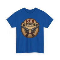 Red Revolver Graphic T-Shirt — Retro Western Guns Emblem