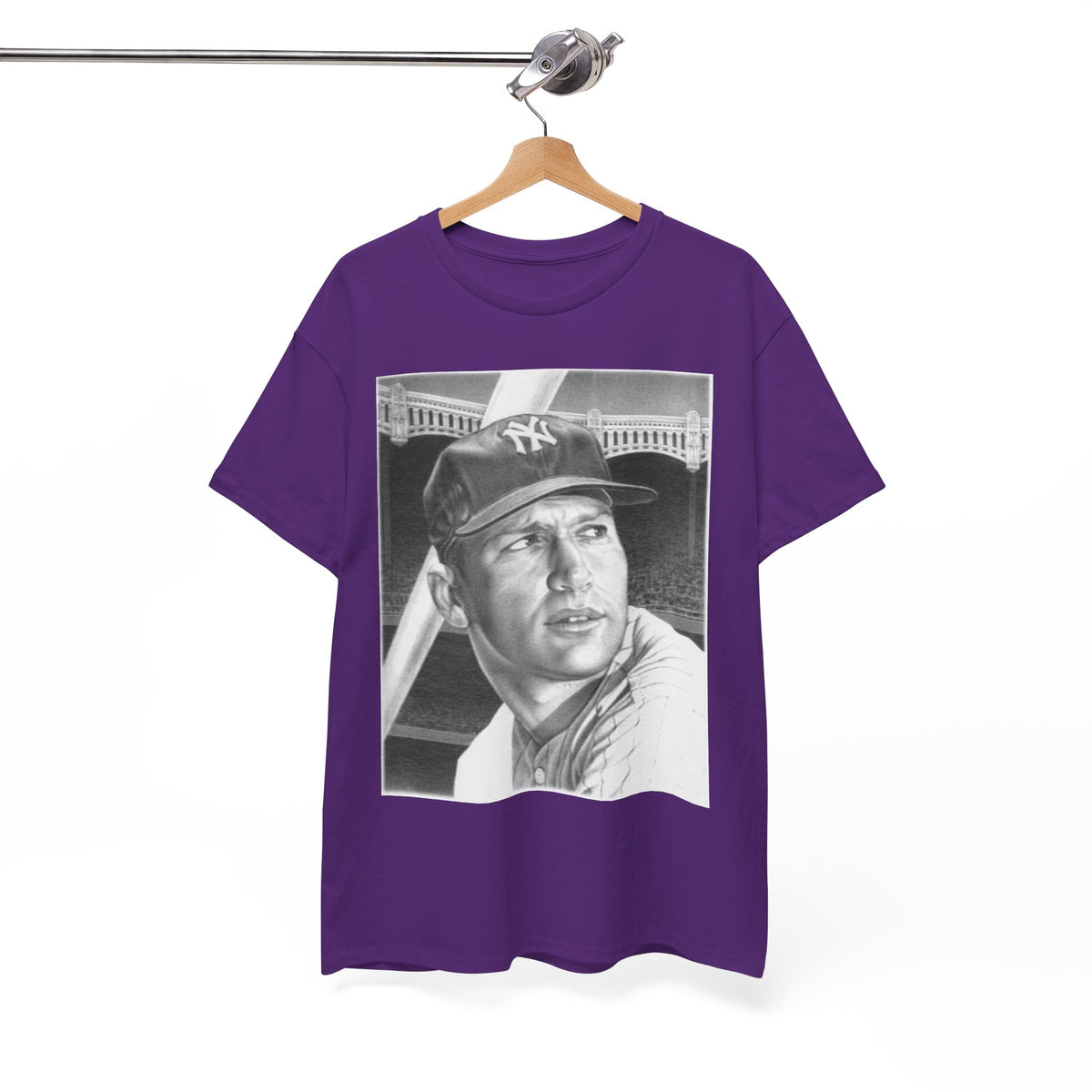 Vintage Baseball Portrait T-Shirt – Classic Retro Player Tee