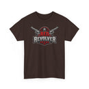 Red Revolver Graphic Tee — Retro Western Guns Logo T-Shirt