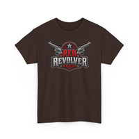 Red Revolver Graphic Tee — Retro Western Guns Logo T-Shirt