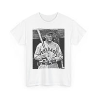 Vintage Chicago Baseball Photo T-Shirt — Retro Black & White Player Legend Tee