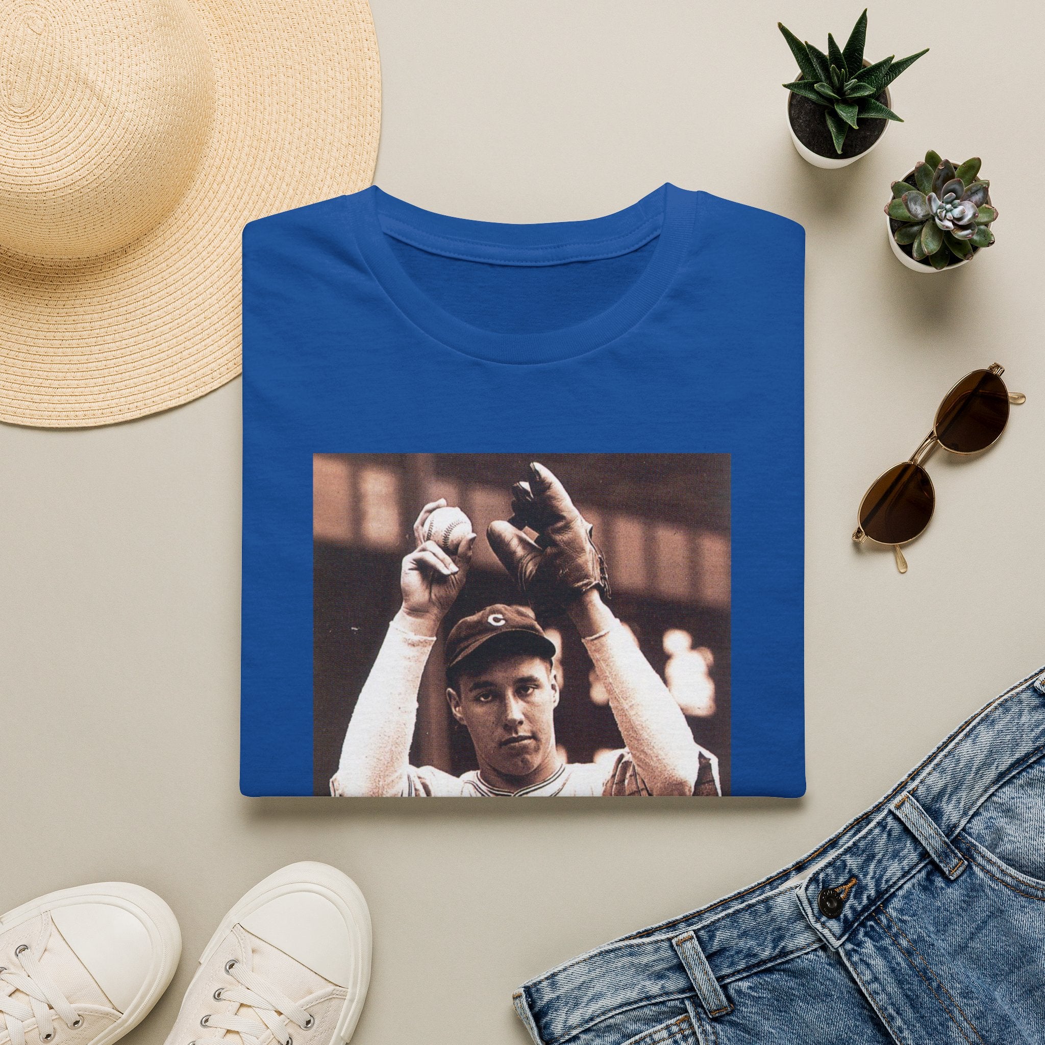 Vintage Baseball Player Photo T-Shirt — Retro Sports Tee