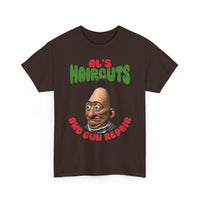 Al's Haircuts and Gun Repairs T-Shirt — Vintage Parody Barber Shop Tee