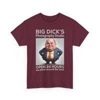 Big Dick's Photography Studio T-Shirt — Funny Novelty Graphic Tee (Open 24 Hours)
