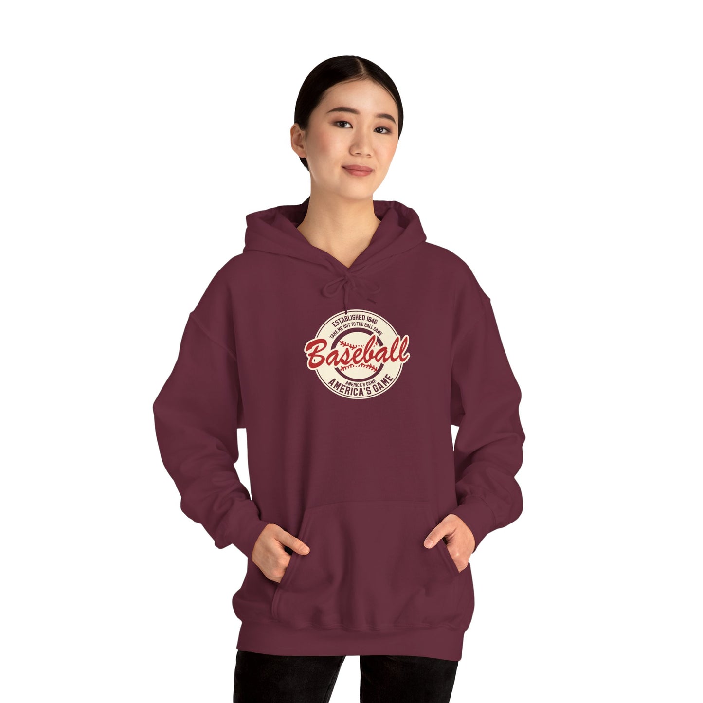 Vintage 'America's Game' Baseball Hoodie — Classic Retro Baseball Pullover Hoodie