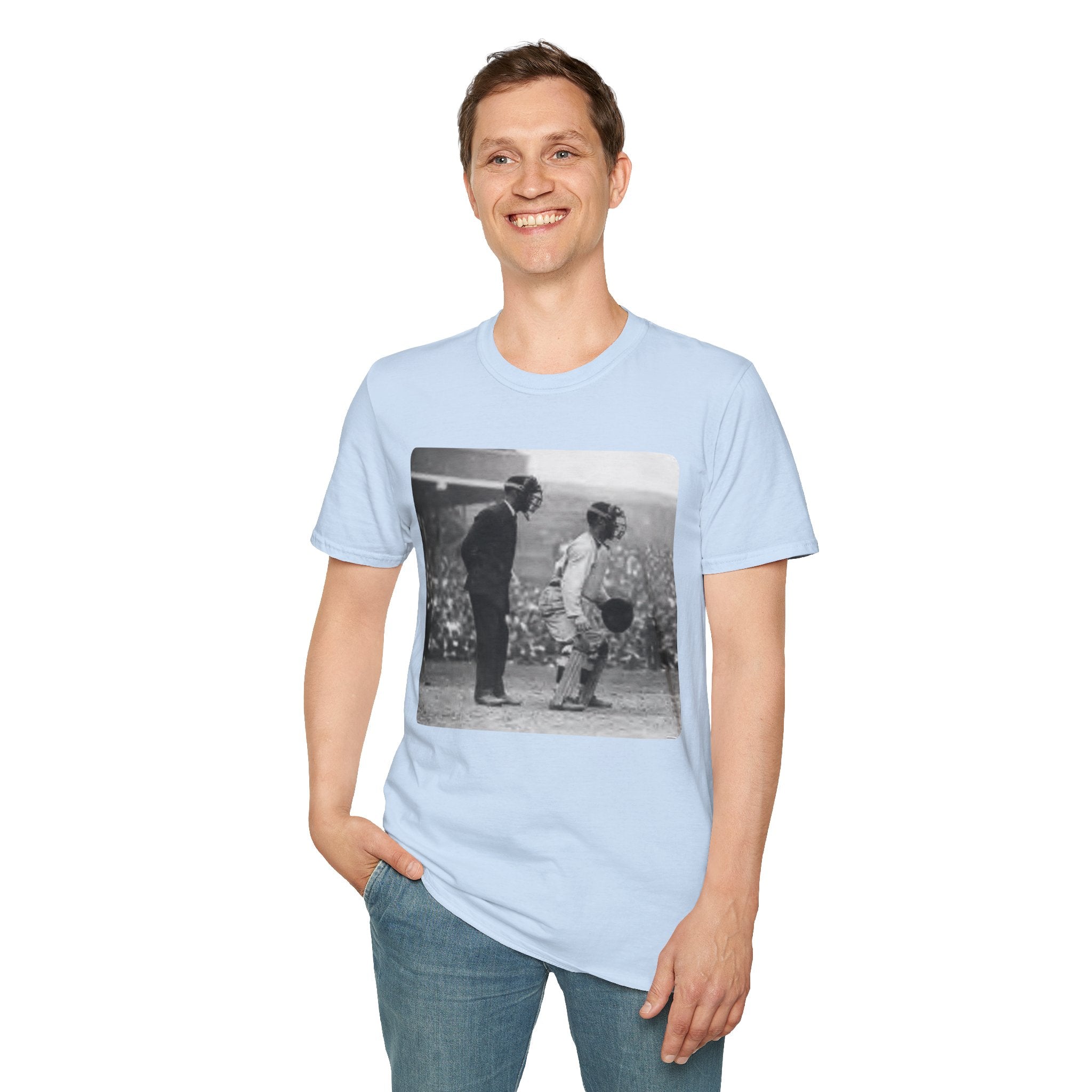 Vintage Baseball Umpire and Batter Photo T-Shirt