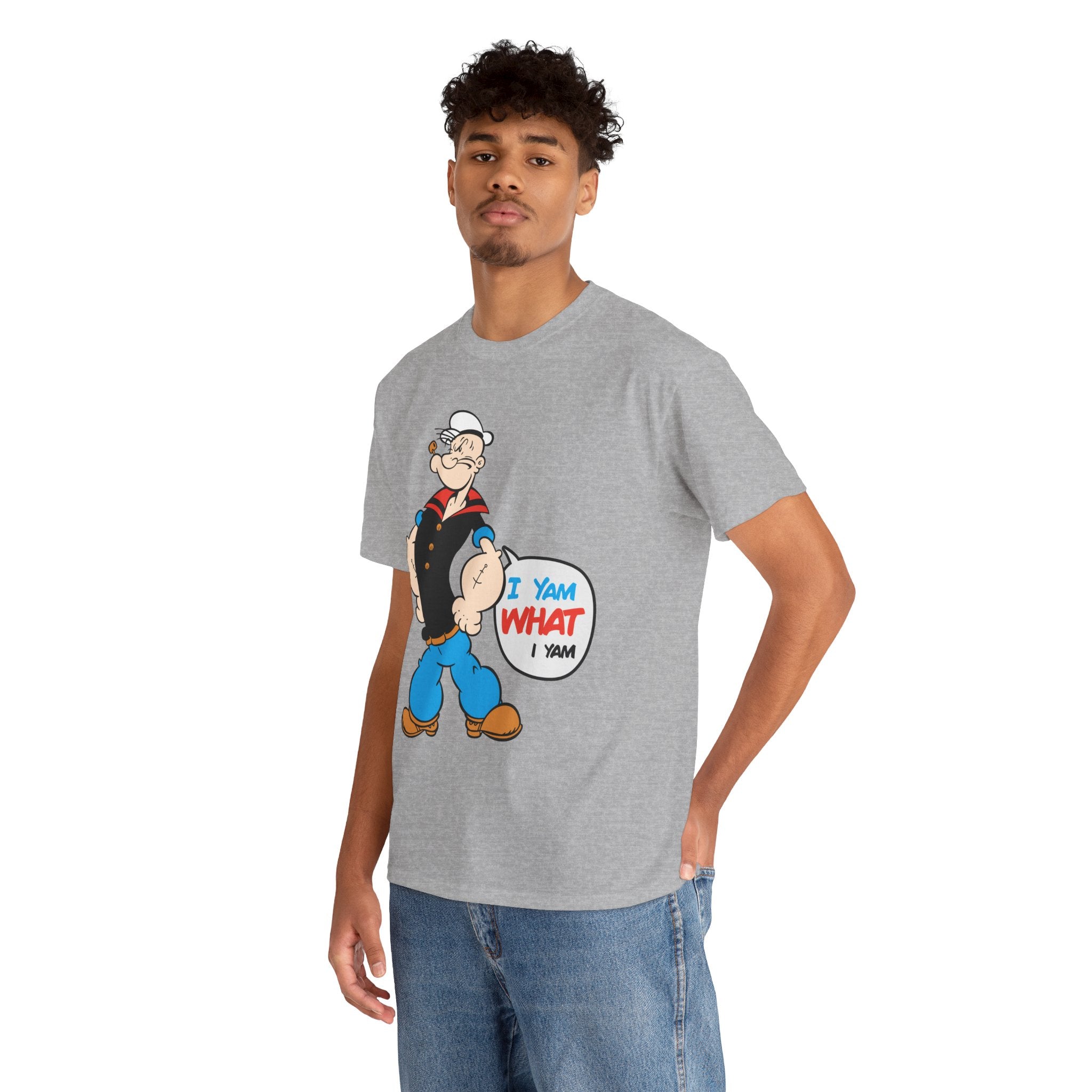Popeye "I Yam What I Yam" Funny Cartoon Graphic T-Shirt