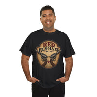 Red Revolver Graphic T-Shirt — Retro Western Guns Emblem