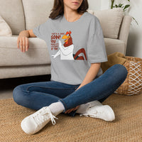 Chicken Cartoon T-Shirt — "That’s a Joke Son! You Missed It! Flew Right By Ya!"