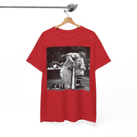 Vintage Baseball Photo T-Shirt – Classic Kneeling Player Graphic Tee