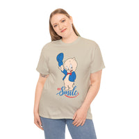 Retro Cartoon Pig 'Just Smile' T-Shirt