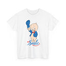 Retro Cartoon Pig 'Just Smile' T-Shirt