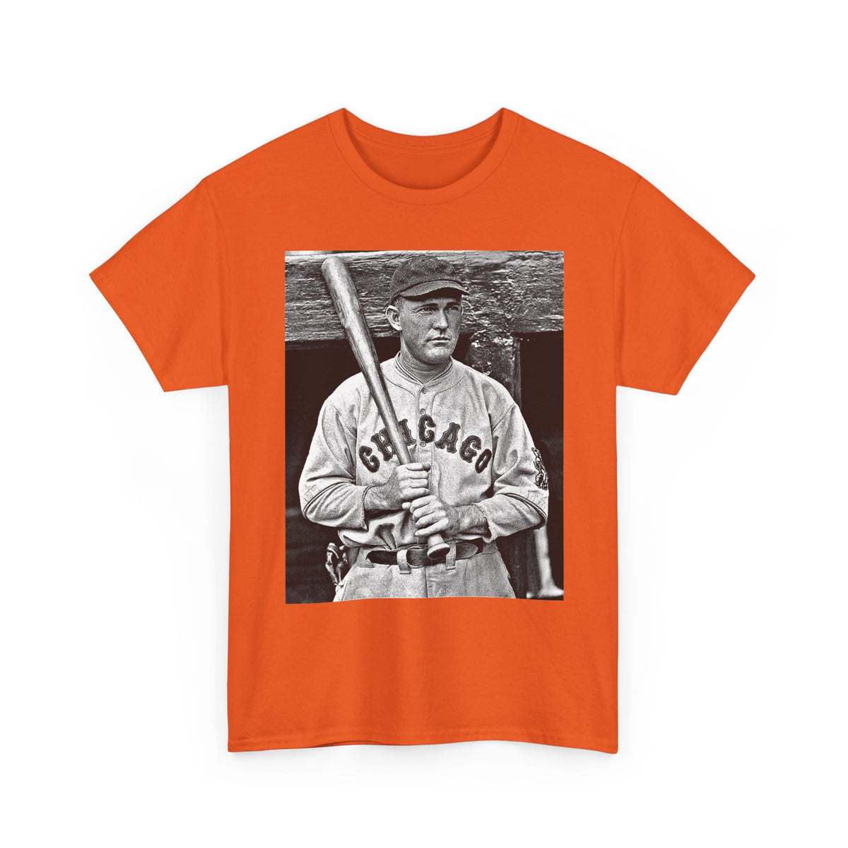 Vintage Chicago Baseball Photo T-Shirt — Retro Black & White Player Legend Tee