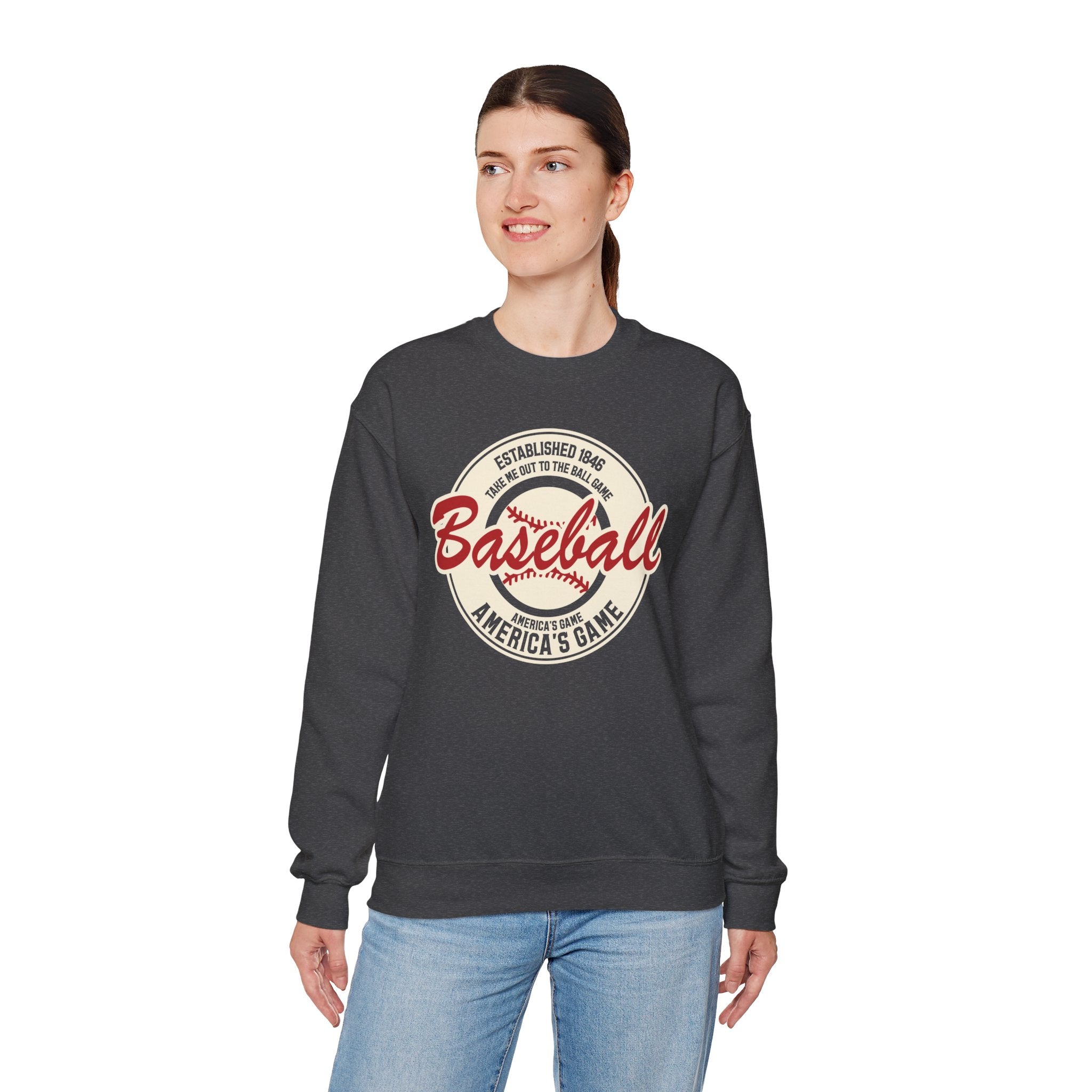 Vintage America's Game Sweatshirt - Classic Baseball Fan Crewneck