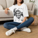 Baseball Catcher Portrait T-Shirt — Vintage Black & White Sports Tee