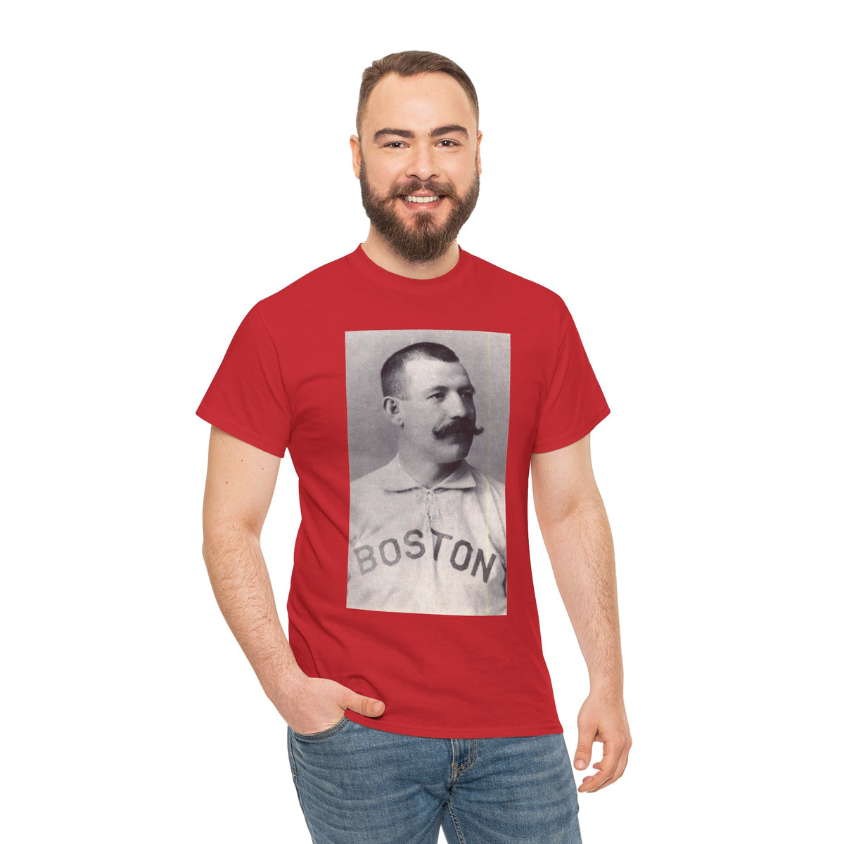 Vintage Boston Baseball Portrait T-Shirt – Retro Classic Baseball Graphic Tee