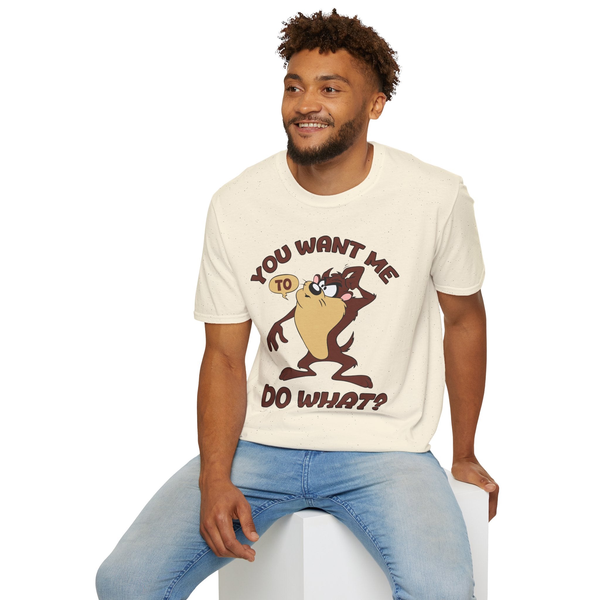 T-Shirt — Vintage Taz 'You Want Me To Do What?' Cartoon Graphic Tee