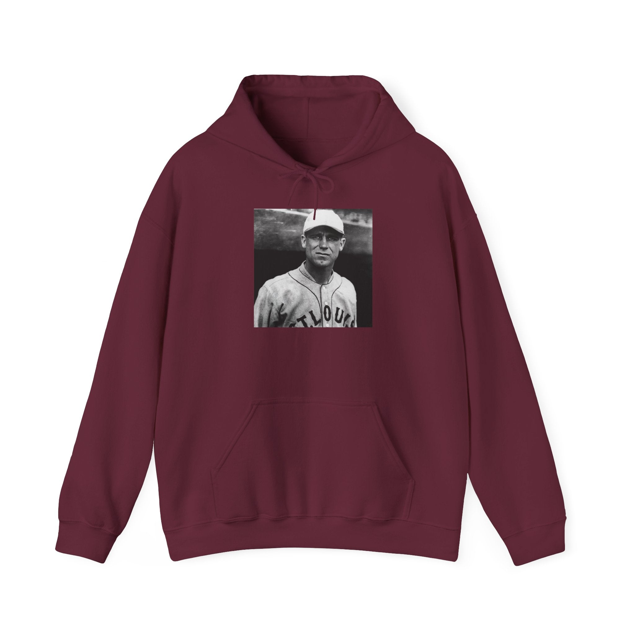 Vintage Baseball Player Hoodie — Classic Sports Graphic Pullover