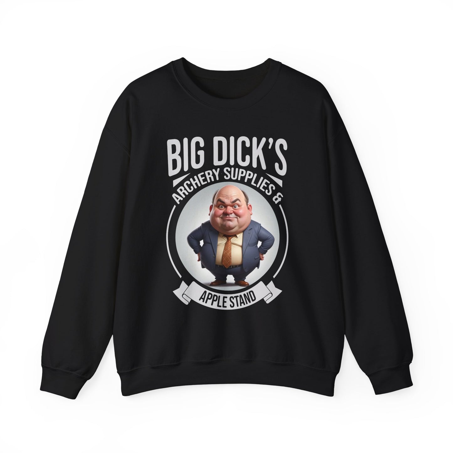 "Big Dick's Archery Supplies & Apple Stand" Funny Crewneck Sweatshirt
