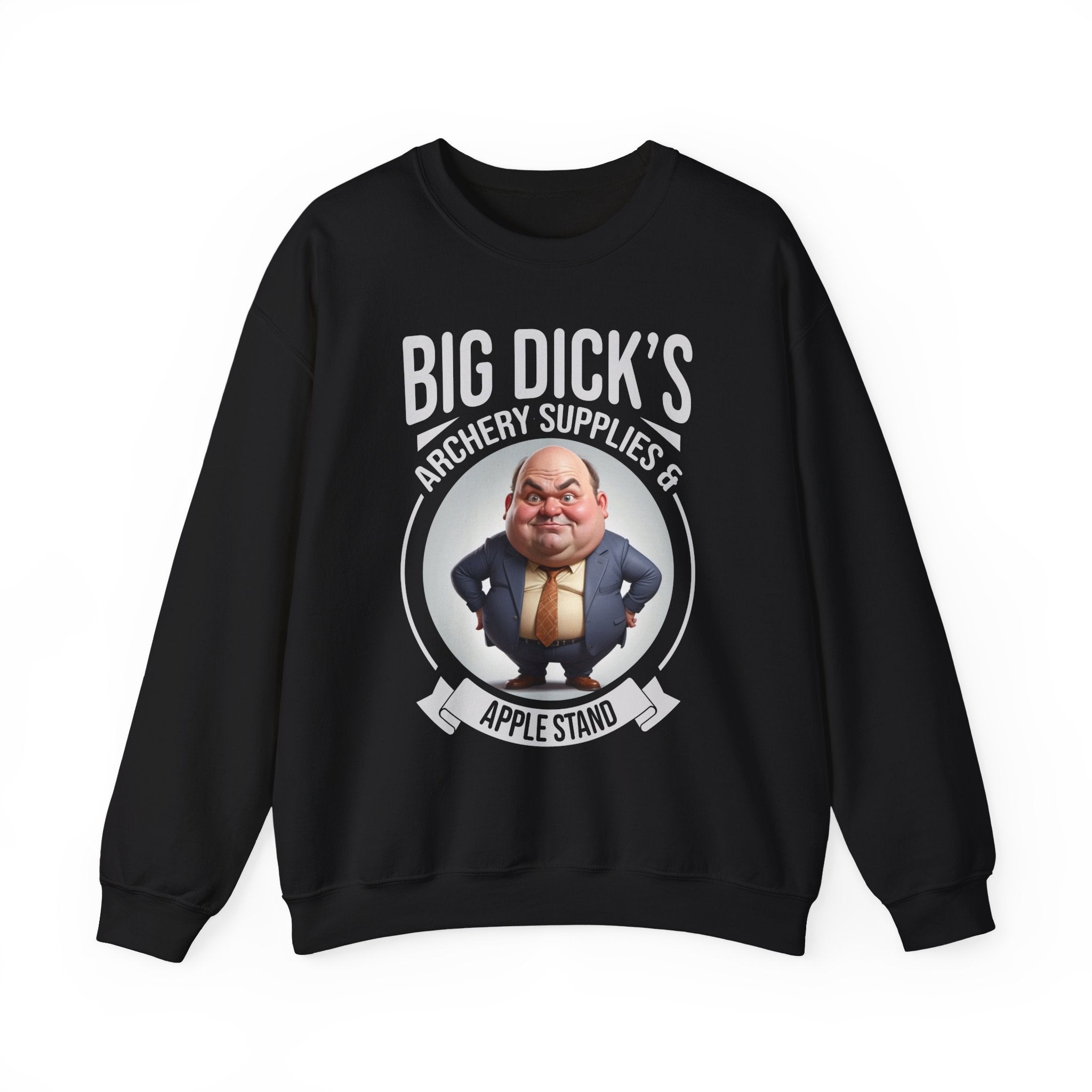 "Big Dick's Archery Supplies & Apple Stand" Funny Crewneck Sweatshirt