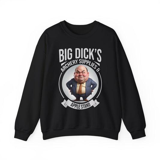"Big Dick's Archery Supplies & Apple Stand" Funny Crewneck Sweatshirt