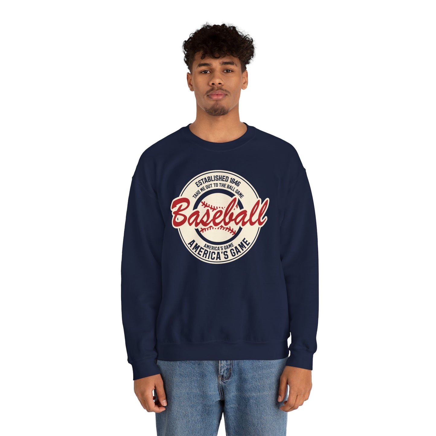 Vintage America's Game Sweatshirt - Classic Baseball Fan Crewneck