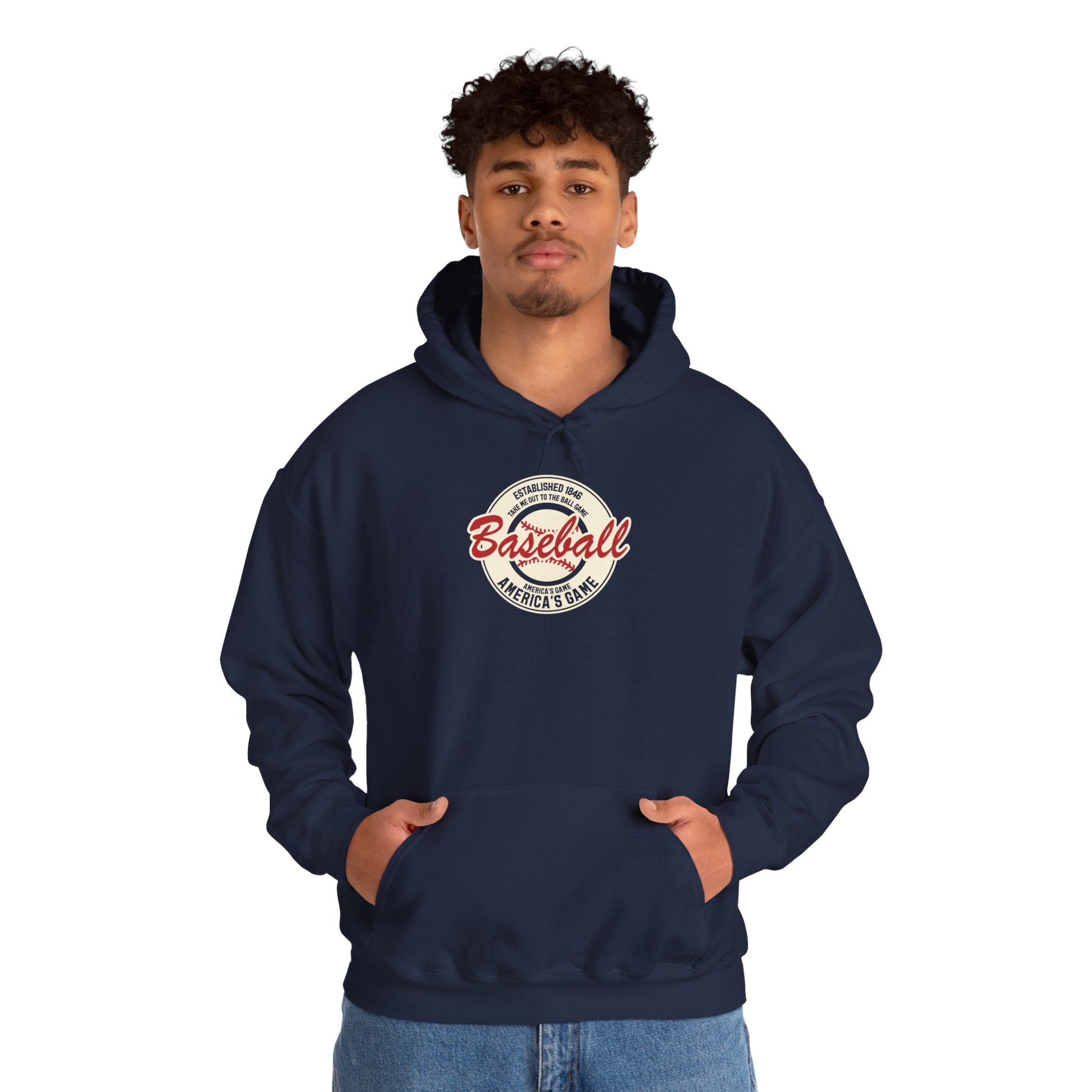 Vintage 'America's Game' Baseball Hoodie — Classic Retro Baseball Pullover Hoodie