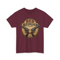 Red Revolver Graphic T-Shirt — Retro Western Guns Emblem