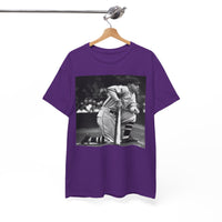 Vintage Baseball Photo T-Shirt – Classic Kneeling Player Graphic Tee