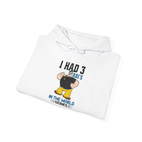 I Had 3 RBIs In the World Series Funny Baseball Fan Retro Cartoon Graphic Hoodie
