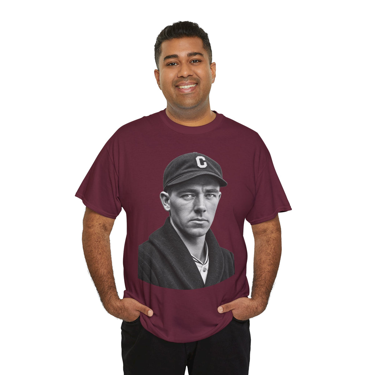 Vintage Baseball Player Portrait Tee