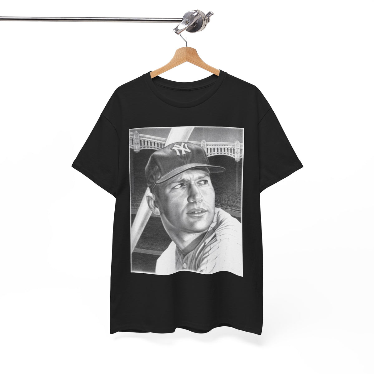 Vintage Baseball Portrait T-Shirt – Classic Retro Player Tee