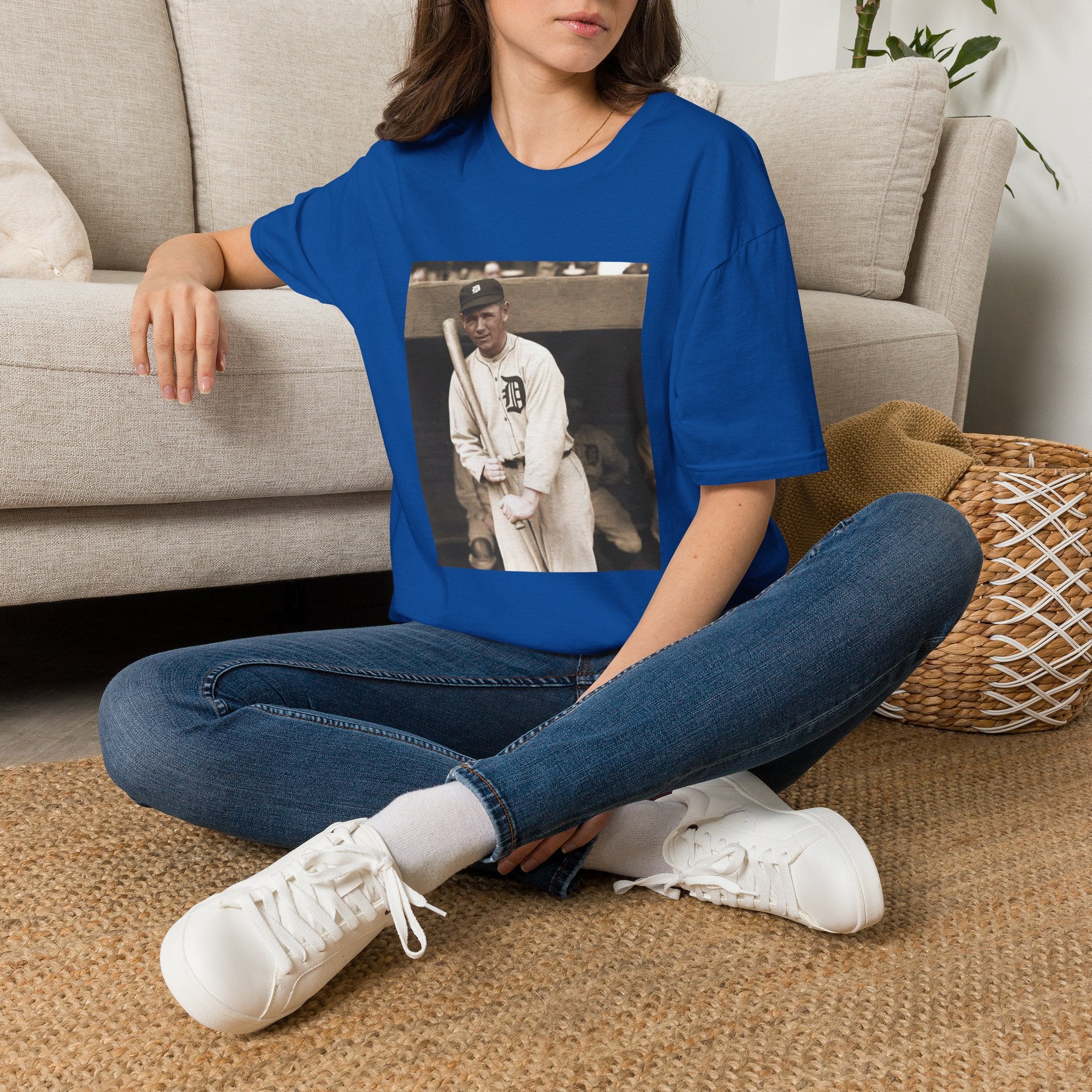 Vintage Baseball Photo T-Shirt — Classic Detroit Tigers Player Portrait