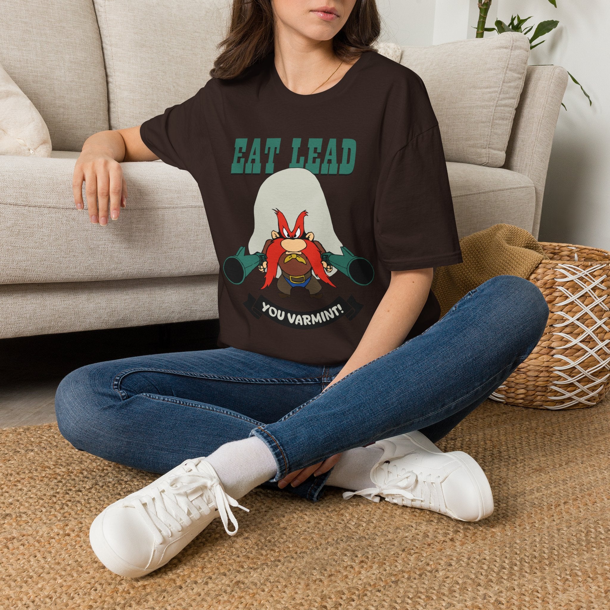 Eat Lead Looney Tunes T-Shirt — Yosemite Sam 'You Varmint' Retro Cartoon Tee