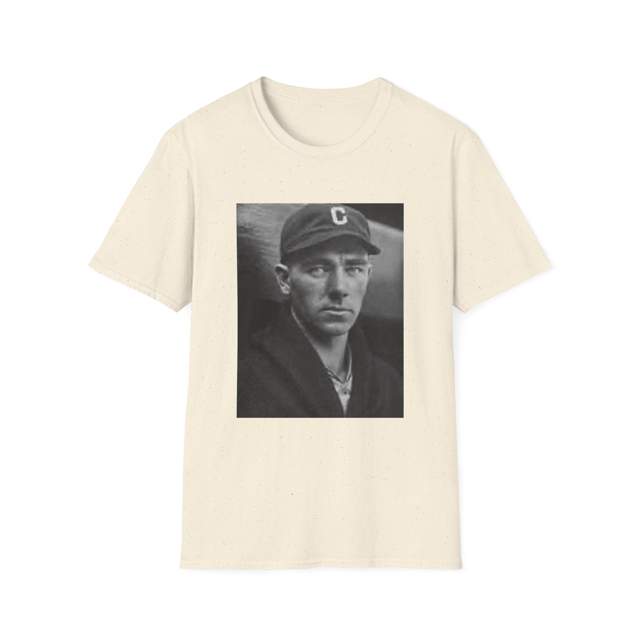 Vintage Baseball Portrait T-Shirt — Early 1900s Cleveland Player Photo