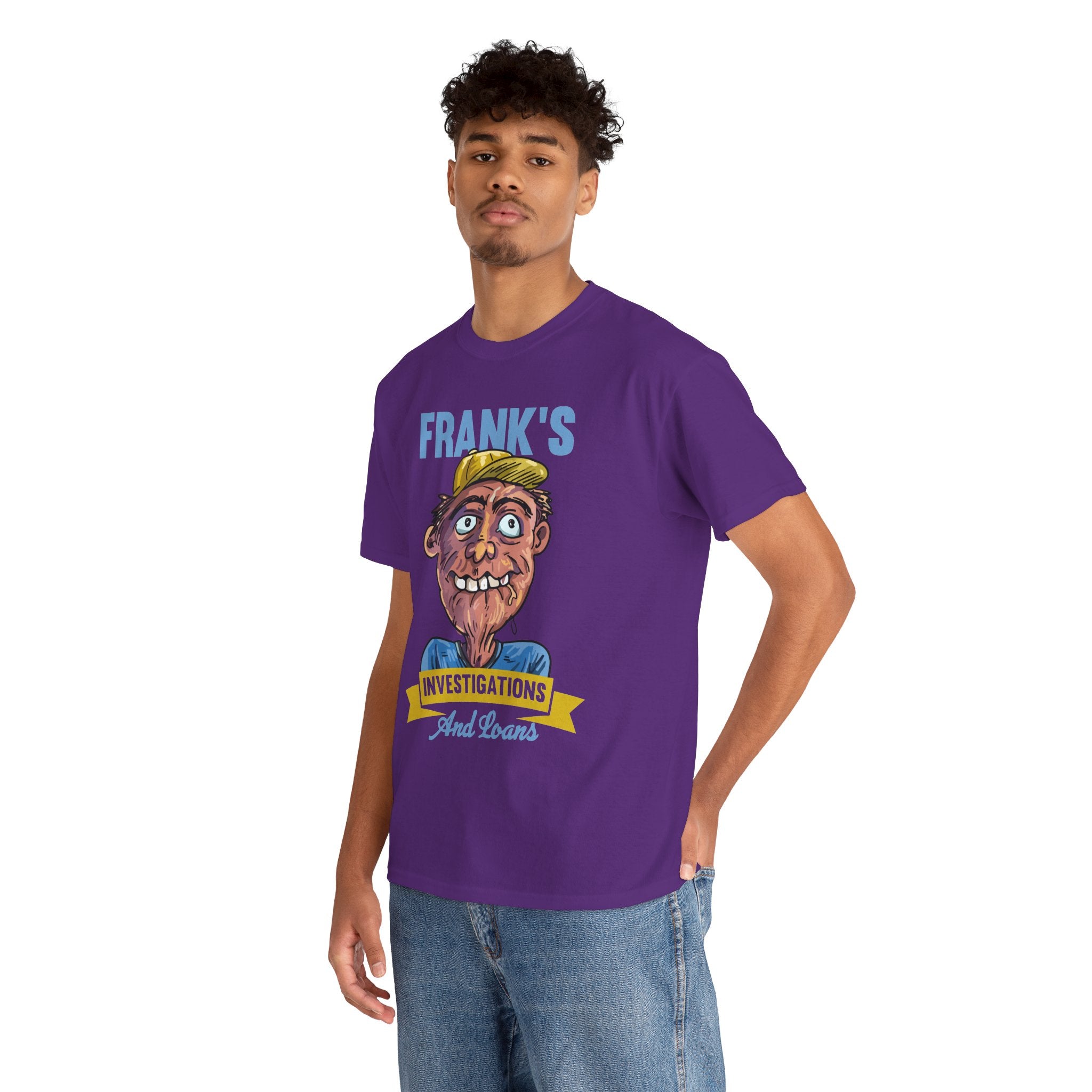 Frank's Investigations and Loans Funny Retro Character Vintage Humor Graphic T- Shirt