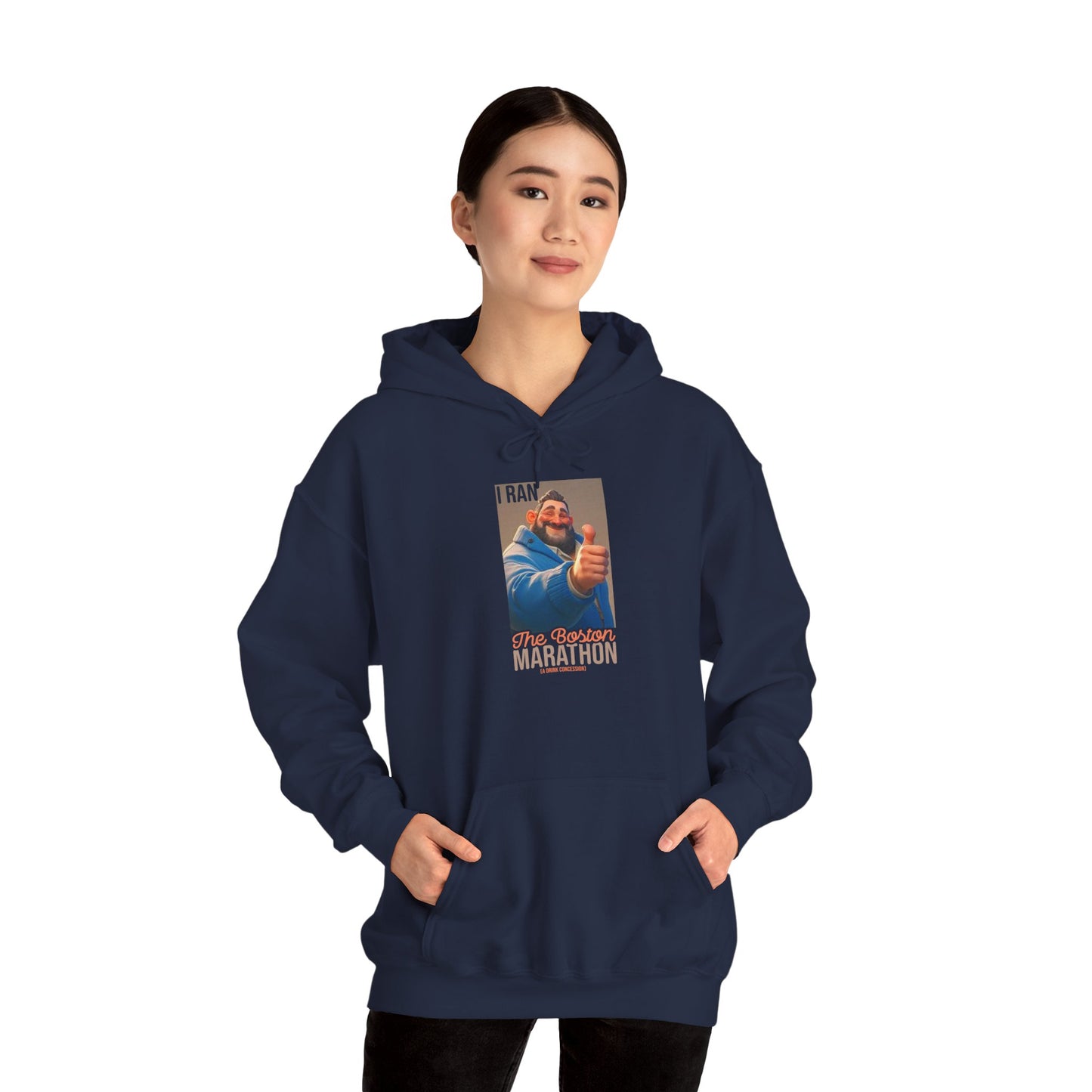 I Ran The Boston Marathon Drink Concession Hoodie — Funny Marathon Humor Pullover