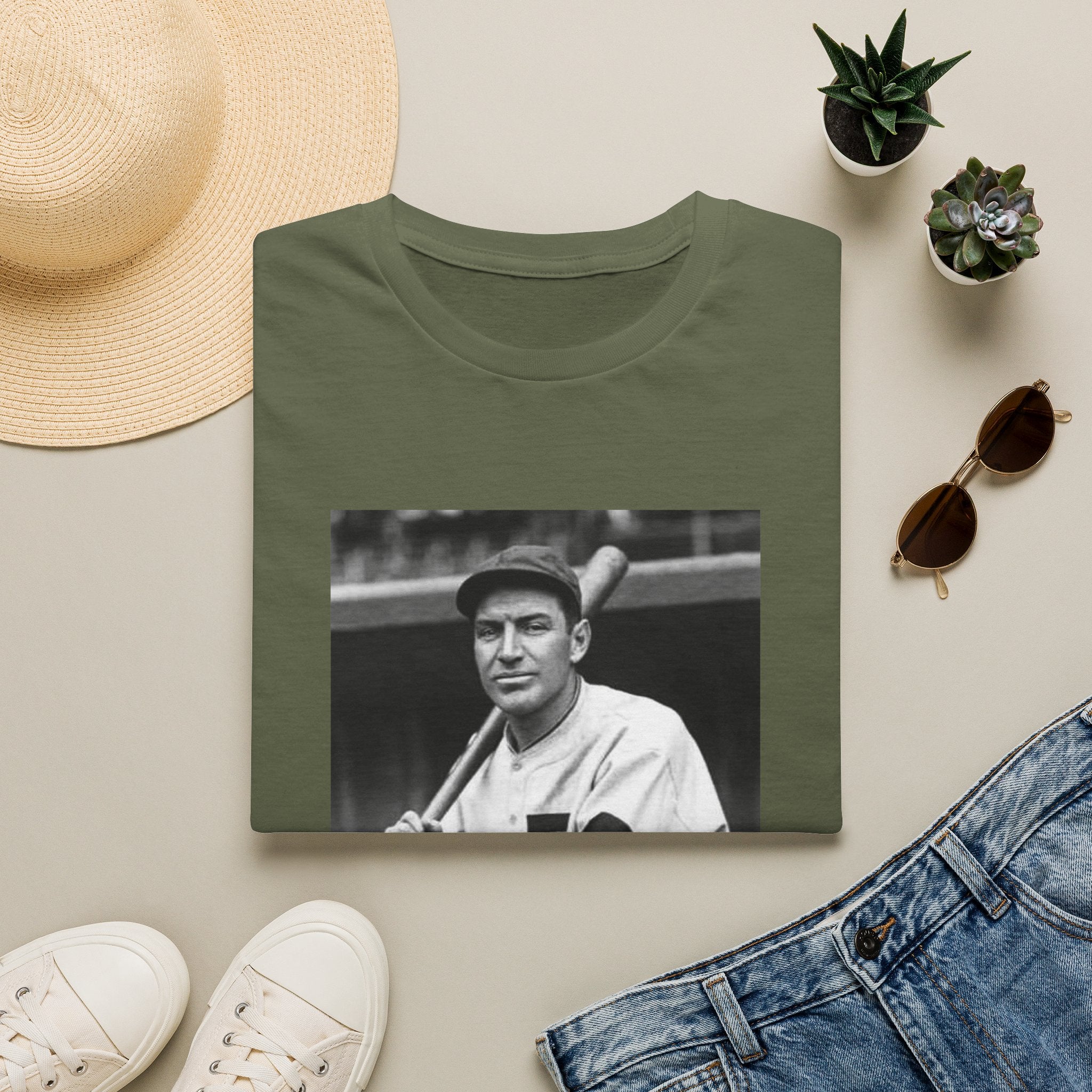Vintage Baseball Player Photo T-Shirt