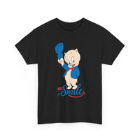Retro Cartoon Pig 'Just Smile' T-Shirt