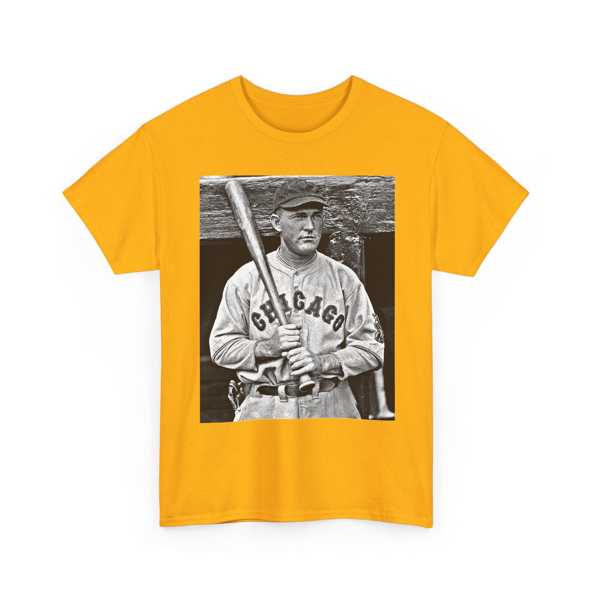 Vintage Chicago Baseball Photo T-Shirt — Retro Black & White Player Legend Tee